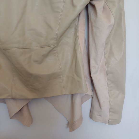 BlankNYC tan faux suede/faux leataher a-symmetrical zip jacket Medium - Picture 12 of 15